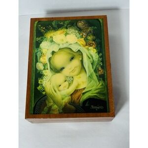 Vintage Ferrandiz Mother & Child Western Germany Wooden‎ Ballerina Music Box